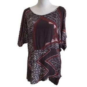 TESTAMENT Chocolate Brown Boho Dolman Sleeve Top
